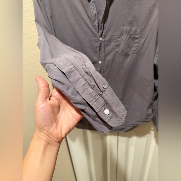 Frank and Eileen Eileen Italian Cotton Gray Button Up Shirt , size XS - Picture 2 of 10